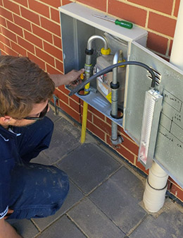 Matt is repairing a gas line